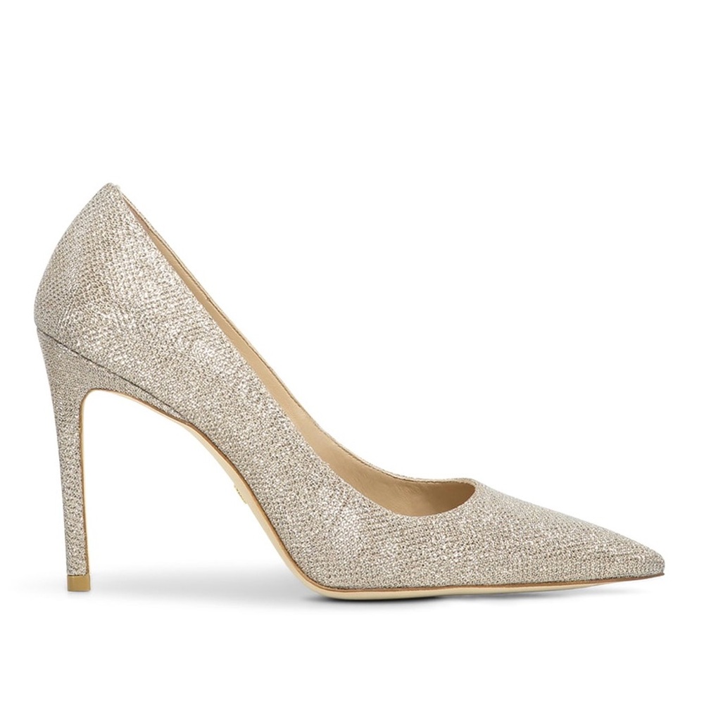 NWOT Stuart Weitzman Metallic Leather Power Pumps 100 - Picture 2 of 12